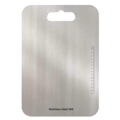 China Large Size Food Grade SS 304 Stainless Steel Metal Viable Mincing Cutting Board for sale