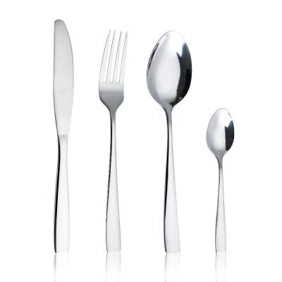 China Viable Price Stainless Steel Spoon Fork Knife Reusable Flatware 24pcs Flatware Set for sale