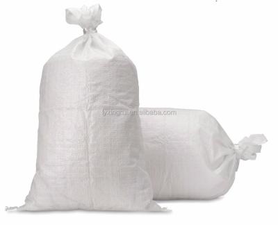 China Empty White Safety Polypropylene Woven Sandbags With Ties With UV Protection for sale