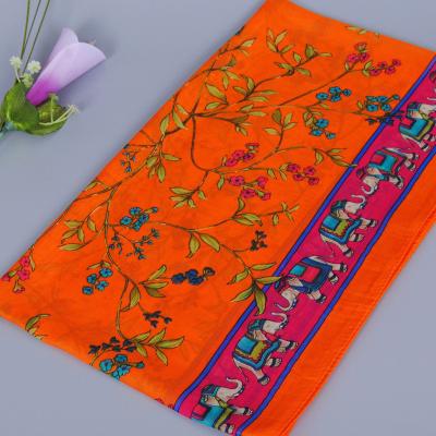 China Wholesale Newest Scarf Elephant Printed Silk Scarf Muslim Fashion Printed Scarf Chiffon Printed Shawl for sale