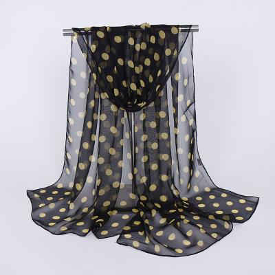 China Newest Chiffon Chiffon Scarf Small Dot Chiffon Shawl Scarf Fashion Long Round Thin Soft Shawl SILK Soft Shawl Wholesale From Georgia for sale