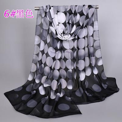 China Hot Selling Newest Chiffon Scarf Large Long Ring Scarf Fashion Silk Towel Printed Georgette Chiffon Scarf Muslim Bubble Chiffon Shawl for sale