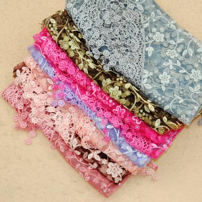 China Wholesale Newest Classic Triangle Lace Flower Scarf Breathable Lace Hollowed Out Blank High Quality Muslim Shawl Solid Color Lace Shawl for sale