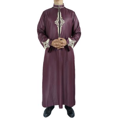 China Arab men's fashion cult dress XN-599 Muslim intelligent men's long robe fabric Arab men's robe wholesale for sale