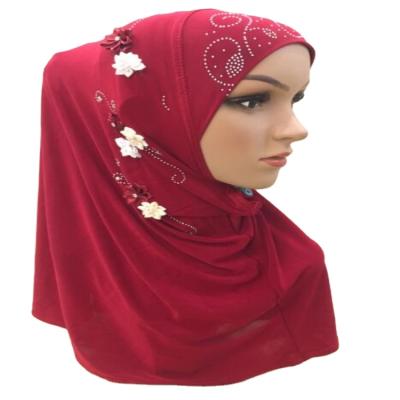 China Keep Warm Seven Flower Hemp Hat And Scarf Durag Rhinestone Crystal Scarf for sale