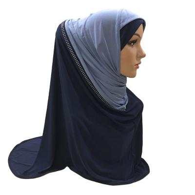 China Carry On Two Color Cross Baotou Hot Hot Sale Hat Splice Durag Diamond Plain Arabic Scarf for sale