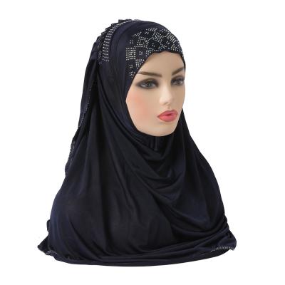 China Muslim Women's Fashion Headscarf Durag Diamond New Ice Pleat Drill Hat Worship Waterproof Top Silk Warm Scarf for sale