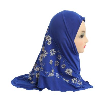 China Newest Scarf Wholesale 2 To 7 Year Old Girls Splicing National Mesh Blankets Headscarf And Muslim Malay Scarf Mesh Shawl for sale