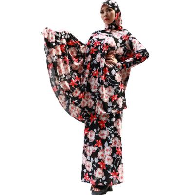 China Modest Muslimah Styling Wholesale women's long dress a-line dress the new rayon printed Islamic Muslim women's long casual dress for sale