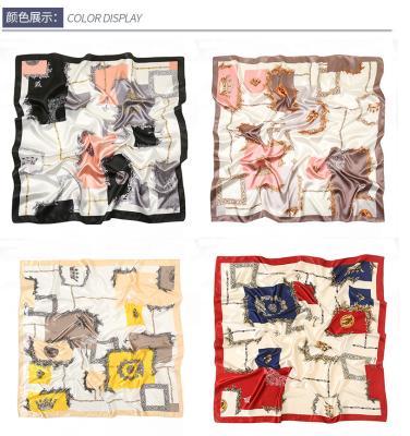 China Retro Square Scarf Newest Square Brand Scarf Fashion Accessories High Quality Silk Scarf Wholesale Fashion Square Scarf 90*90cm for sale