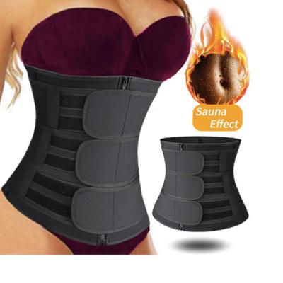 China 3 Strap with 3 Row Hooks Fashion Women Sauna Effect Neoprene Body Shapes 3 Strap Slimming Corset Waist Trainer Belt for sale