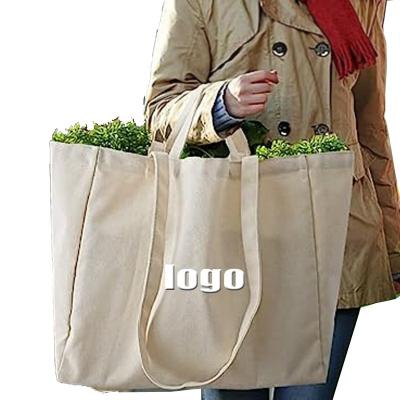 China Recyclable Canvas Shopping Recyclable Plain Cotton Shoulder Bag With Tote Grocery Storing Bags for sale