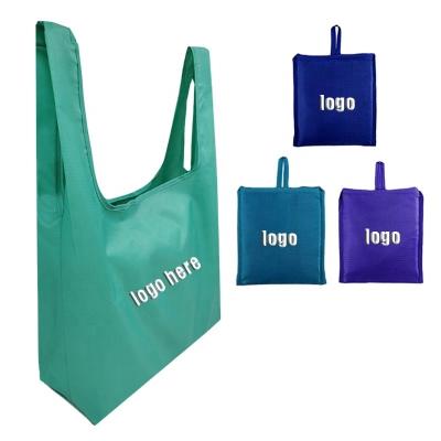 China Reusable Reusable Store Durable Eco-Friendly Customised Grocery Printed Solid Shopping Foldable Reusable Polyester Recycling Shop Tote for sale