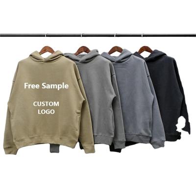 China Anti-pilling Classic NO String Custom 100% Cotton Blank Heavy Weight Vendors Hoodie Drop Shoulder Oversized 350 Gsm Fleece Vintage Unisex Hoo for sale