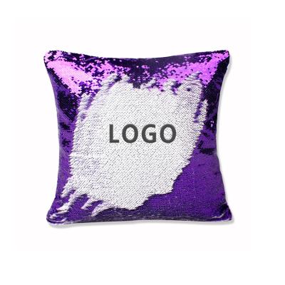 China Nonprofit Organizations Custom Logo Sublimation Blank Flip Sequin Fashion New Stock Cushion Cover Pillow Case for sale