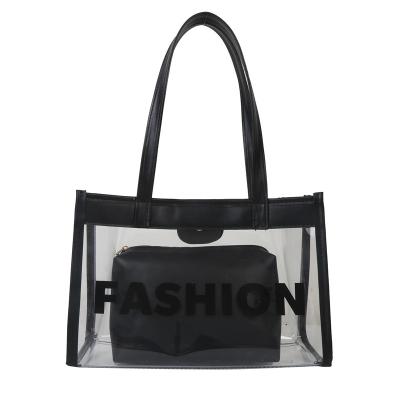 China Nonprofit Organizations Cleas Beach Fashion Soft Glass Diy plastic pvc bag purse kit Transparent leather pu diy pvc tote bag kits shopping bags Kit for sale