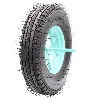 China Construction 4.00-8 Wheelbarrow Rubber Wheel Rubber Pneumatic Garden Tire for sale