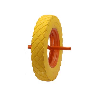 China Good Quality 3.50-8 Wheelbarrow Wheel PU Solid Tire for sale