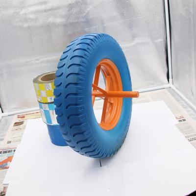 China Hot Selling Rubber Wheel Wholesalers Tires All Sizes Blue PU Not Foam For Road For Wheelbarrow for sale