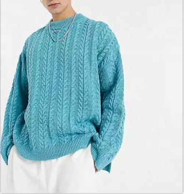 China Anti-wrinkle Hot Sale Winter Trendy Custom Men Cable Sweater Oversized Classic Knitted Pullover Baggy Casual Sweaters for sale