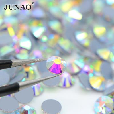 China Flatback ss6 ss8 ss10 ss12 ss16 ss20 ss30 Hotfix Rhinestones Flatback Crystal ab Glass Hot Fix Rhinestones For Wedding Dress for sale