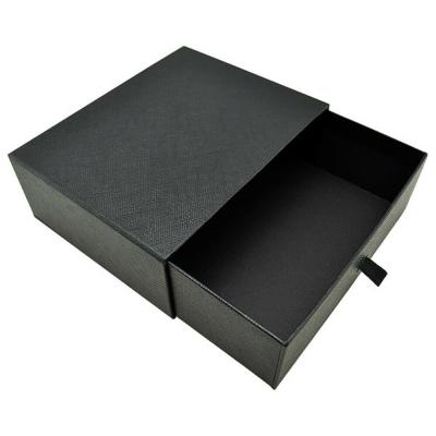 China Small Disposable Cardboard Paper Box Black Gift Packaging Box Sliding Drawer Custom Box for sale