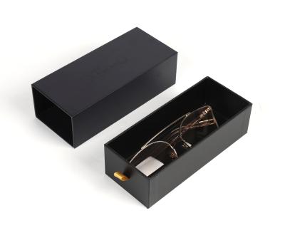 China Disposable Black Cardboard Sliding Drawer Box Sunglasses Shipping Packaging Box Luxury Sunglasses Gift Box for sale