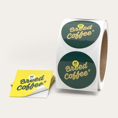 China Anti-Counterfeit Waterproof Healthy Coffee Label Sticker Custom Private Label Stickers For Coffee Cup for sale