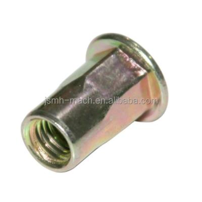 China Stainless Steel M4 - M12 Stainless Steel Aluminum Flat Head Open End Semi Hex Body Rivet Nut for sale