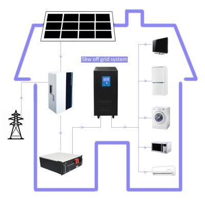 China Home Commercial Use 5 KW Off Grid Solar Power System Full Set For Commercial Use Solar Power Off Grid for sale