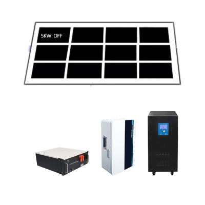 China Home 5 Kw Off Grid Solar Power System With 48v Lithium Ion Phosphate Battery for sale