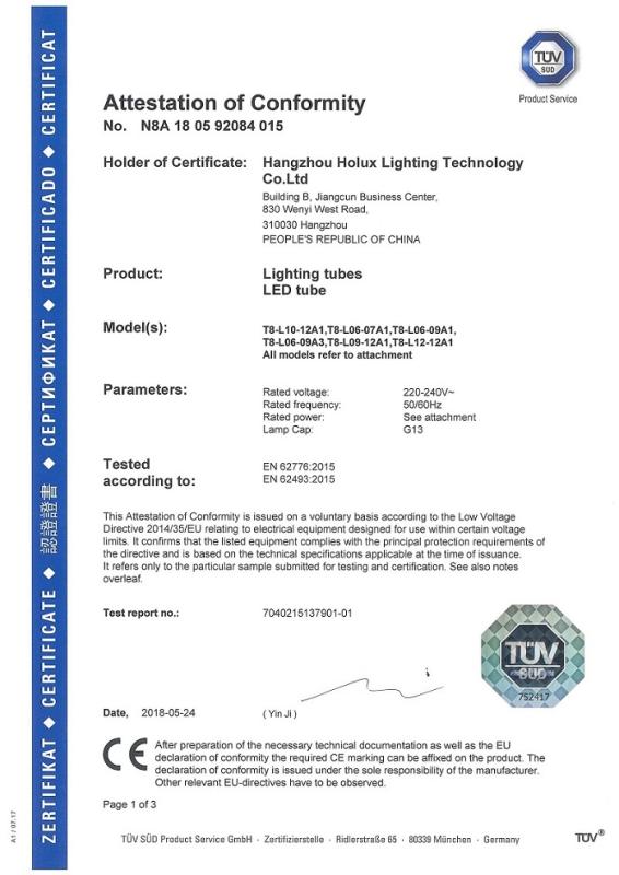 CE - Hangzhou Holux Lighting Technology Co., Ltd.