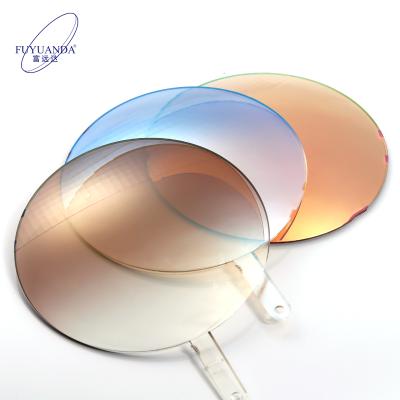 China Simple Fashion Gradient Vision Colors Tinted Nylon Lenses With Diamond Pattern Anti Crack Round Sunglasses Replacement Lens for sale