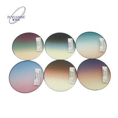 China Progressive Triple Colors Gradient Tinted Lenses Rainbow Color Lens PC Polycarbonate Lenses for sale