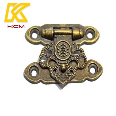 China Mini Antique Brass Latch Hasps Automatic Metal Lock Pick Locks Vintage Decorative Bronze Latches For Jewelry Case Wooden Boxes for sale