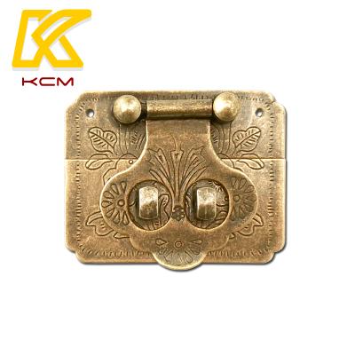 China Good Quality Wooden Jewelry Box Metal Latch Lock Box Buckle Furniture Automatic Brass Clasp for sale