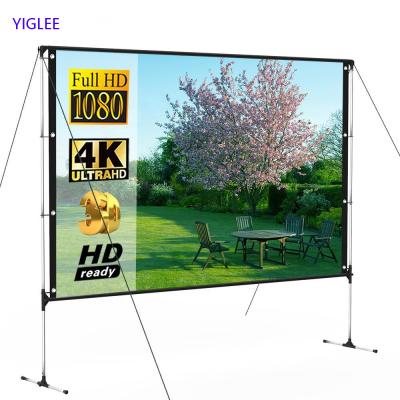 China Outdoor Projector Screen Tripod YIGLEE Quality Supply 100inches 3D 4K Projector Portable Removable Removable for sale