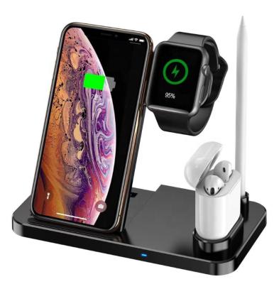 China ABS YIGLEE 4 in 1 wireless fast charging station for sale