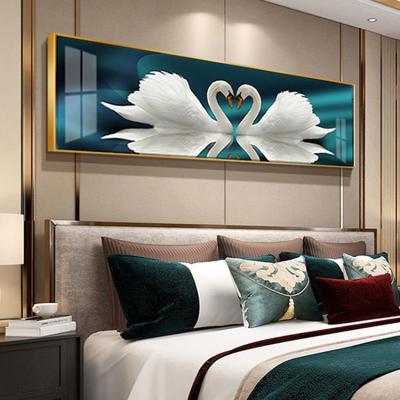 China Waterproof Home Pair Of Swans Wall Frame Picture Bedroom Bedside Decoration for sale