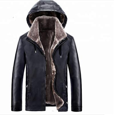 China QUICK SUPPLY MEN'S WARM WINTER PU LEATHER JACKET WITH FUR LINING for sale