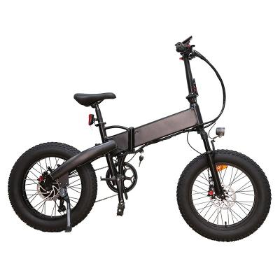 China 500W 750W 36V 12AH Aluminum Alloy Lithium Battery Aluminum Alloy eBike LCD Display Folding City Foldable 20 Inch Tire Fat Fold Electric Bike for sale