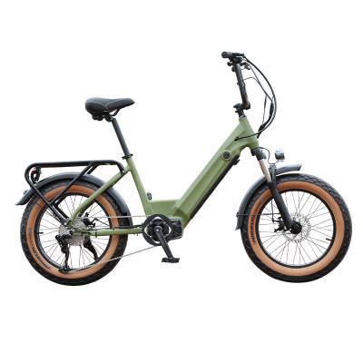 China Aluminum Alloy 20 Inch Mid Tire Fat Tire eBike 48V 18AH Disc Brake ZOOM Lithium Battery LED Display OEM ODM 500W Electric Mid Drive E Motor Bike for sale