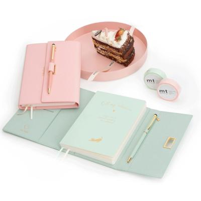 China Printed printing luxury custom notebook a5 2022 PU leather cover planner for sale