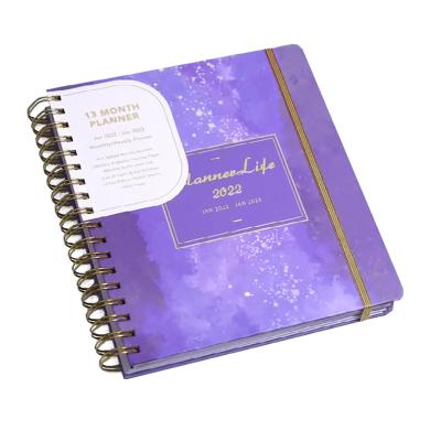 China Custom Undated Hardcover Spiral Notebook 2022 Daily Planner for sale