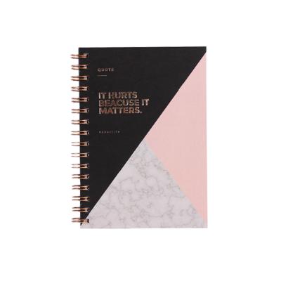 China Spiral pink custom spiral hardcover plain paper plain paper printing notebooks a5 cheap diary for sale