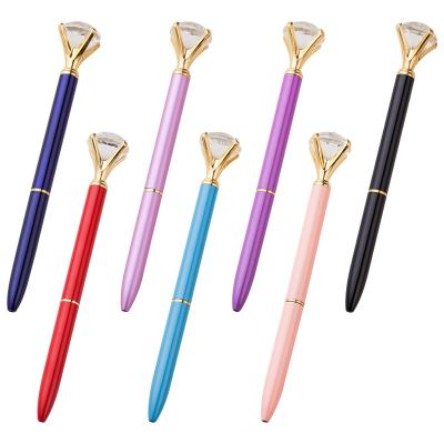 China Pen Promotion Big Top Multicolor Ballpoint Pen Diamond Pen With Logo for sale