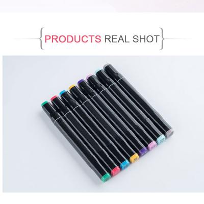 China Cool PP IN ALCOHOL 60 CURRENT Colors Dual Marking Tip Brush Pen Sketch Marker Fineline Set for sale