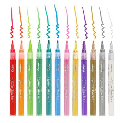 China Glitter Drawing Marker Pens Set Coloring Pens Painting Art Marker Highlighters for DIY Card Making Drawing for sale