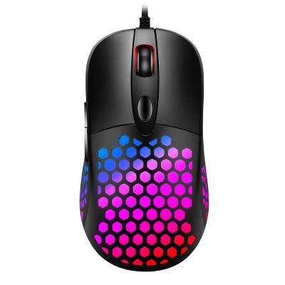 China Hollow Honeycomb 2.4GHz Gamer USB Gaming Mouse RGB Ergonomic Optical Gaming Mice Wireless Mouse For Laptop/Desktop for sale