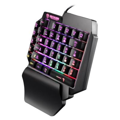 China F6 Anti-ghosting One-hand Keyboard King Eating Chicken Game Movable Color Keyer Backlit Keyboard for sale